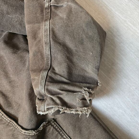 VTG Early 00s Mocha Brown Distressed Carhartt Arctic Work Jacket XL Tall - Picture 4 of 14